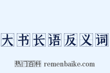大书长语反义词是什么意思的图片